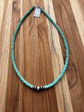 Meranda Thompson Mine #8 Turquoise Necklace With Navajo Peals