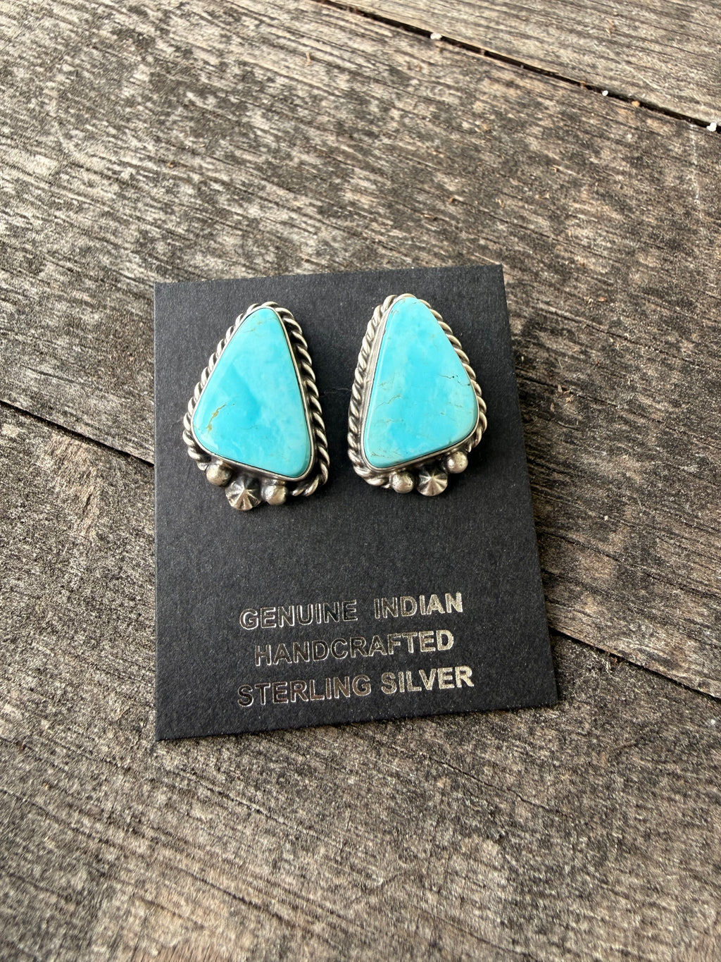 Signed CB Kingman Turquoise Earrings