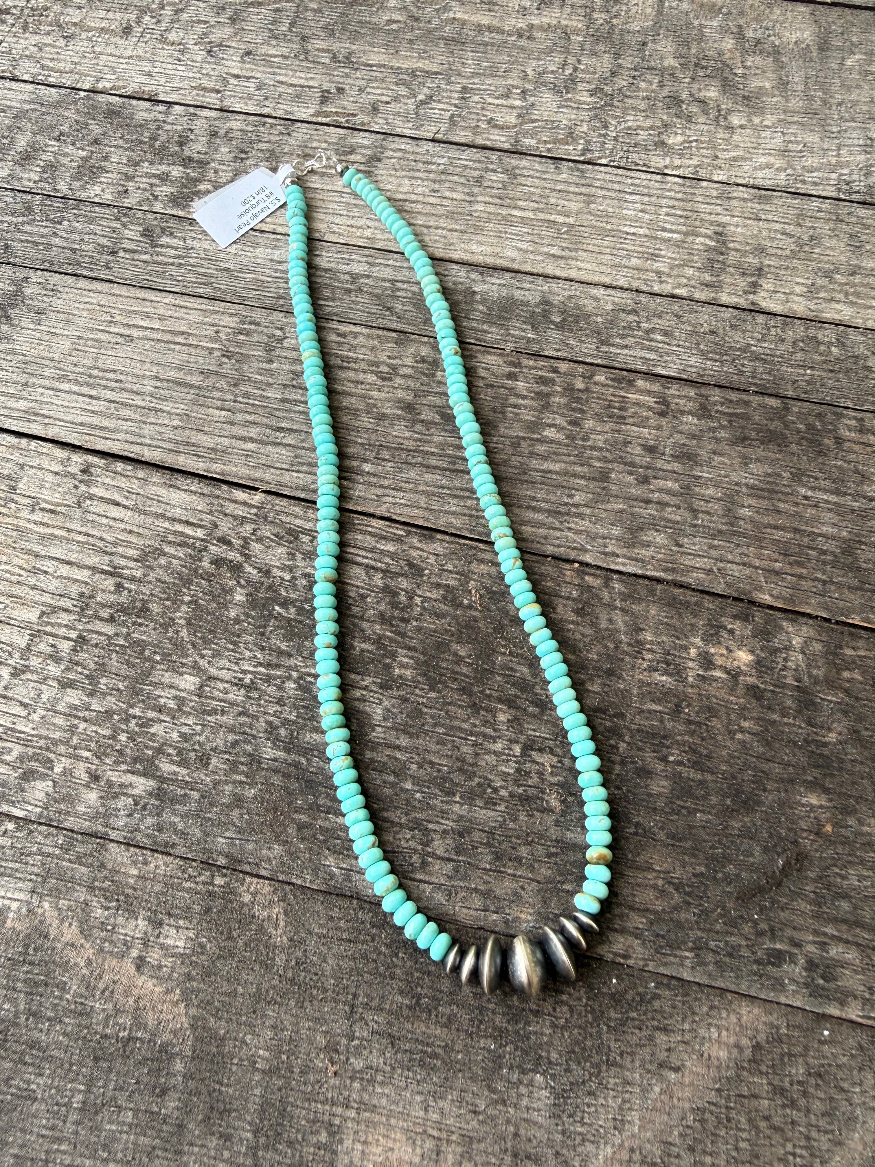 Kimberly Tom #8 Turquoise with Navajo Pearls