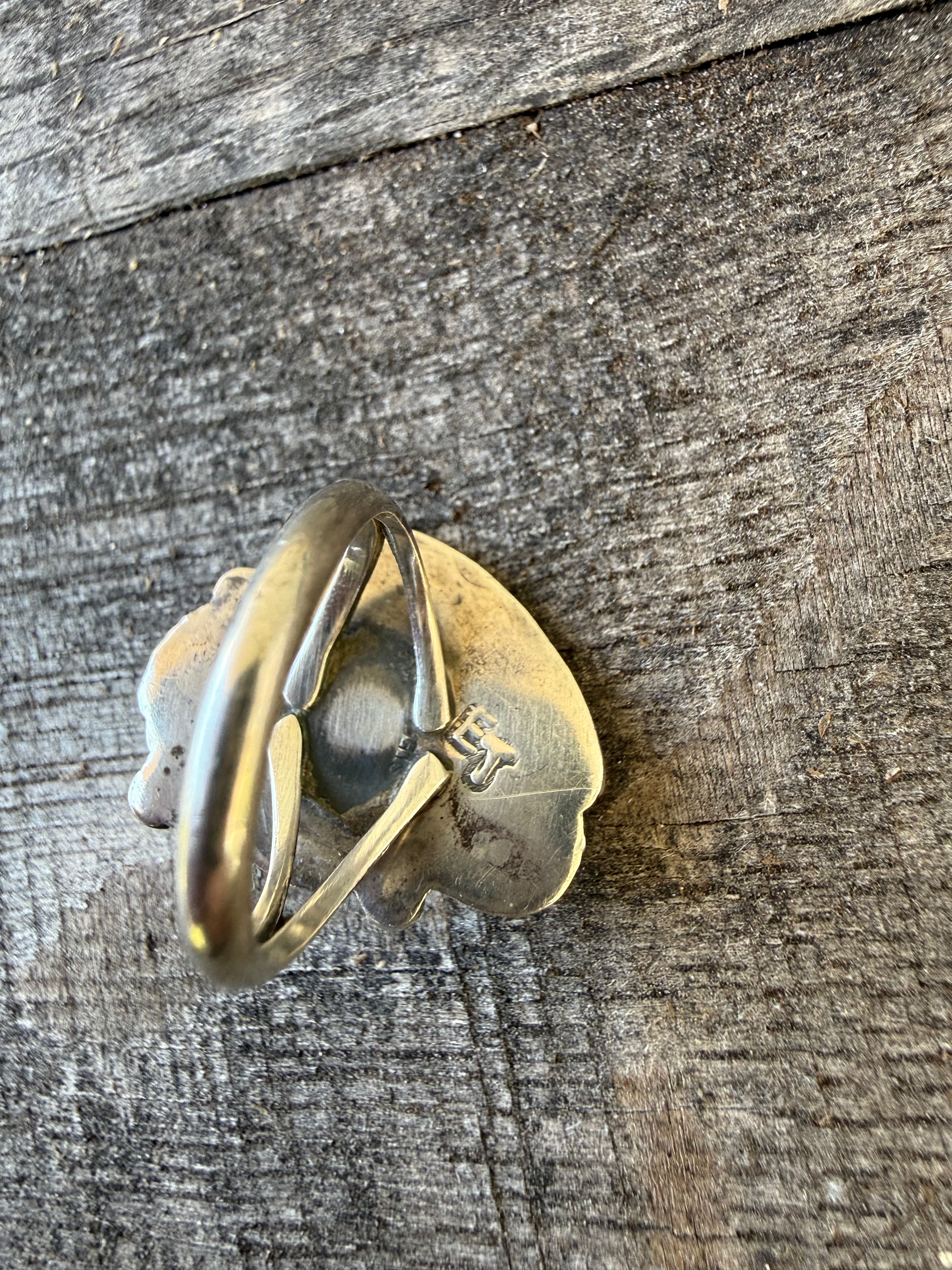 Vintage Turquoise and Red Coral Ring